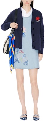 (W) KENZO Cardigan Logo Sulaman Varsity Biru Navy Baju Rajut FE52SW1264ME-77 Shop (W) KENZO Cardigan Logo Sulaman Varsity Biru Navy Baju Rajut FE52SW1264ME-77