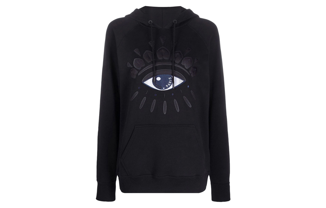 (Women) KENZO Embroidered Eye Logo Hoodie Black Color FA52SW7724XM-99 圖 2