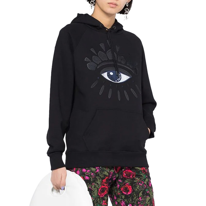 (Women) KENZO Embroidered Eye Logo Hoodie Black Color FA52SW7724XM-99 圖 3