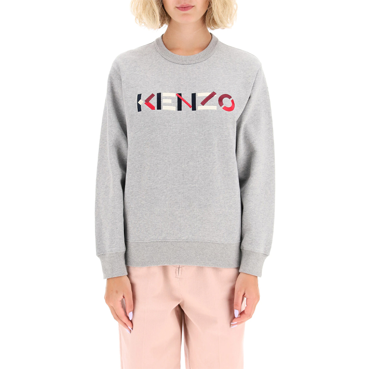 (Women) KENZO Embroidered Logo Fleece Sweatshirt Pearl Gray FA62SW8204MO-94 圖 4