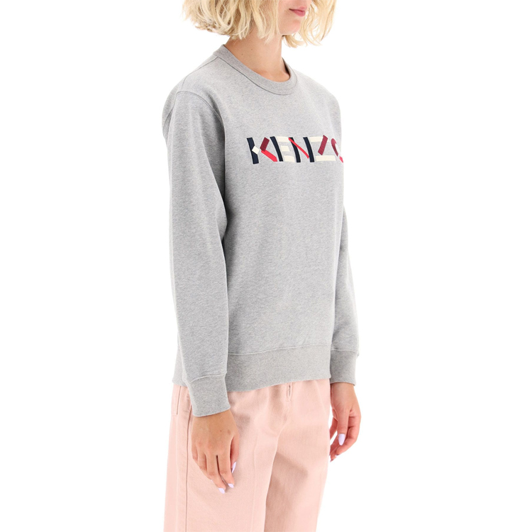(Women) KENZO Embroidered Logo Fleece Sweatshirt Pearl Gray FA62SW8204MO-94 圖 5