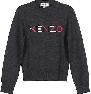 (W) KENZO Baju Sejuk Rajut Wool Logo Sulaman Kelabu Gelap FA62PU5413LA-97 Buy (W) KENZO Baju Sejuk Rajut Wool Logo Sulaman Kelabu Gelap FA62PU5413LA-97