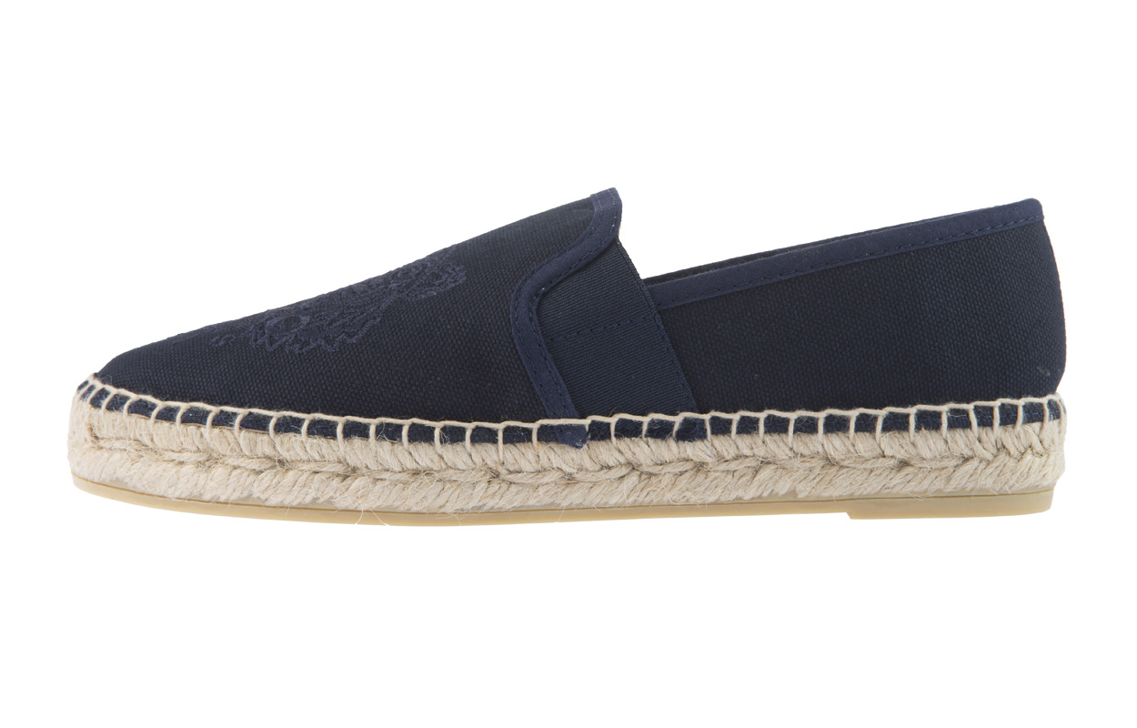 (W) Kenzo Embroidered Tiger Crest Canvas Fisherman Flat 'Navy Blue'
