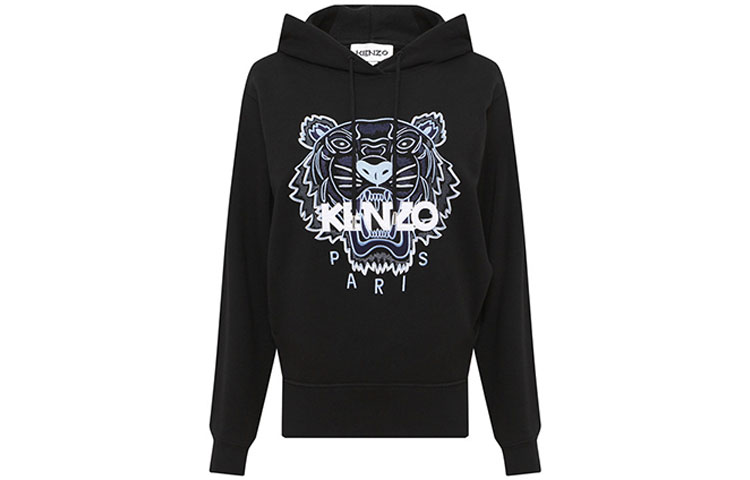 Order (Women) KENZO Embroidered Tiger Logo Hoodie - Black FB52SW8714XA-99