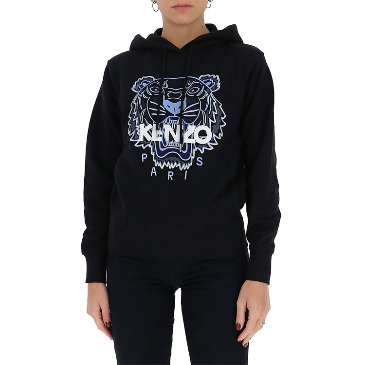 Purchase (Women) KENZO Embroidered Tiger Logo Hoodie - Black FB52SW8714XA-99
