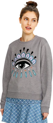 (W) KENZO Sweatshirt Abu-abu Crewneck dengan Desain Cetak Grafis Mata F862SW7104XC-95 Shop (W) KENZO Sweatshirt Abu-abu Crewneck dengan Desain Cetak Grafis Mata F862SW7104XC-95