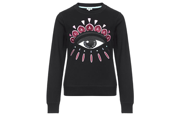 (Women) Kenzo Eye Logo Crewneck Long Sleeve Sweatshirt Women’s Black F962SW7104XC-99