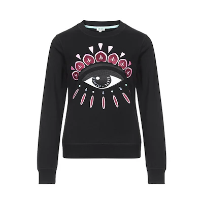 (Women) Kenzo Eye Logo Crewneck Long Sleeve Sweatshirt Women’s Black F962SW7104XC-99