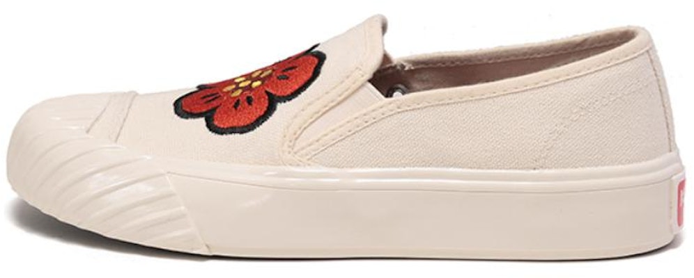 (Women) Kenzo Fabric Casual Sneakers 'Magnolia Embroidery Cream' FD52SN005F73.04 Buy (Women) Kenzo Fabric Casual Sneakers 'Magnolia Embroidery Cream' FD52SN005F73.04