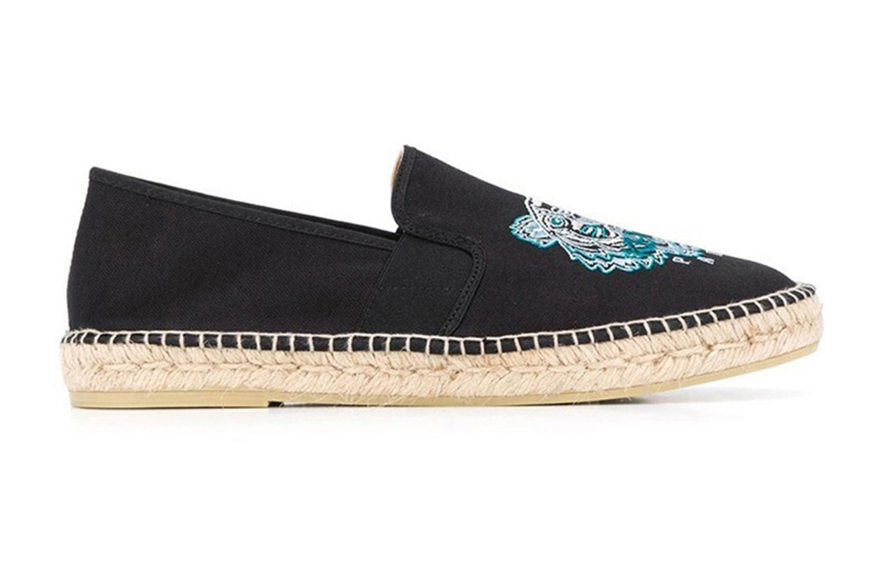(W) Kenzo Fabric Embroidered Tiger Black 'Simple Casual Flats' 圖 2