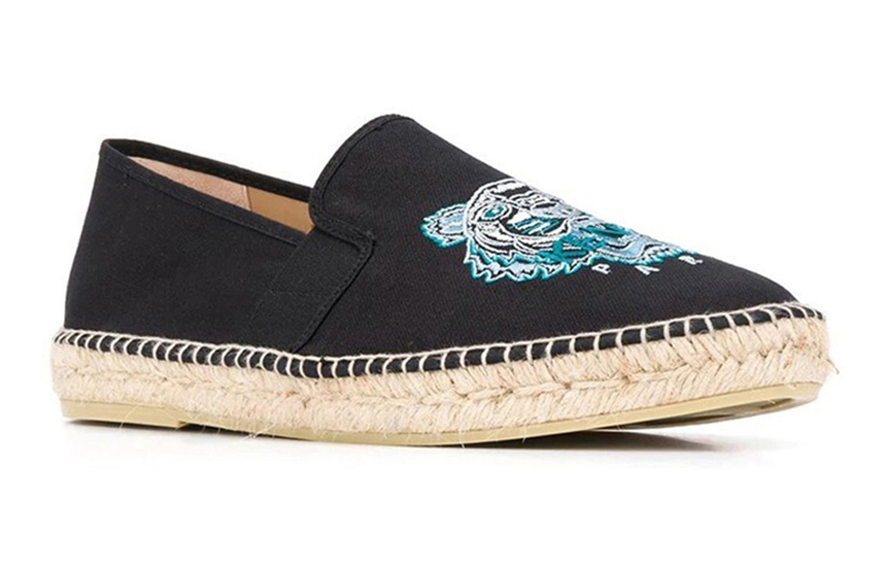 (W) Kenzo Fabric Embroidered Tiger Black 'Simple Casual Flats' 圖 3