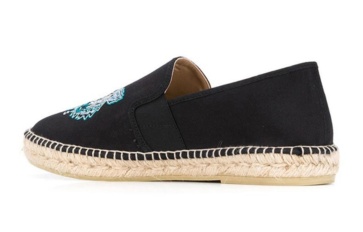 (W) Kenzo Fabric Embroidered Tiger Black 'Simple Casual Flats' 圖 4