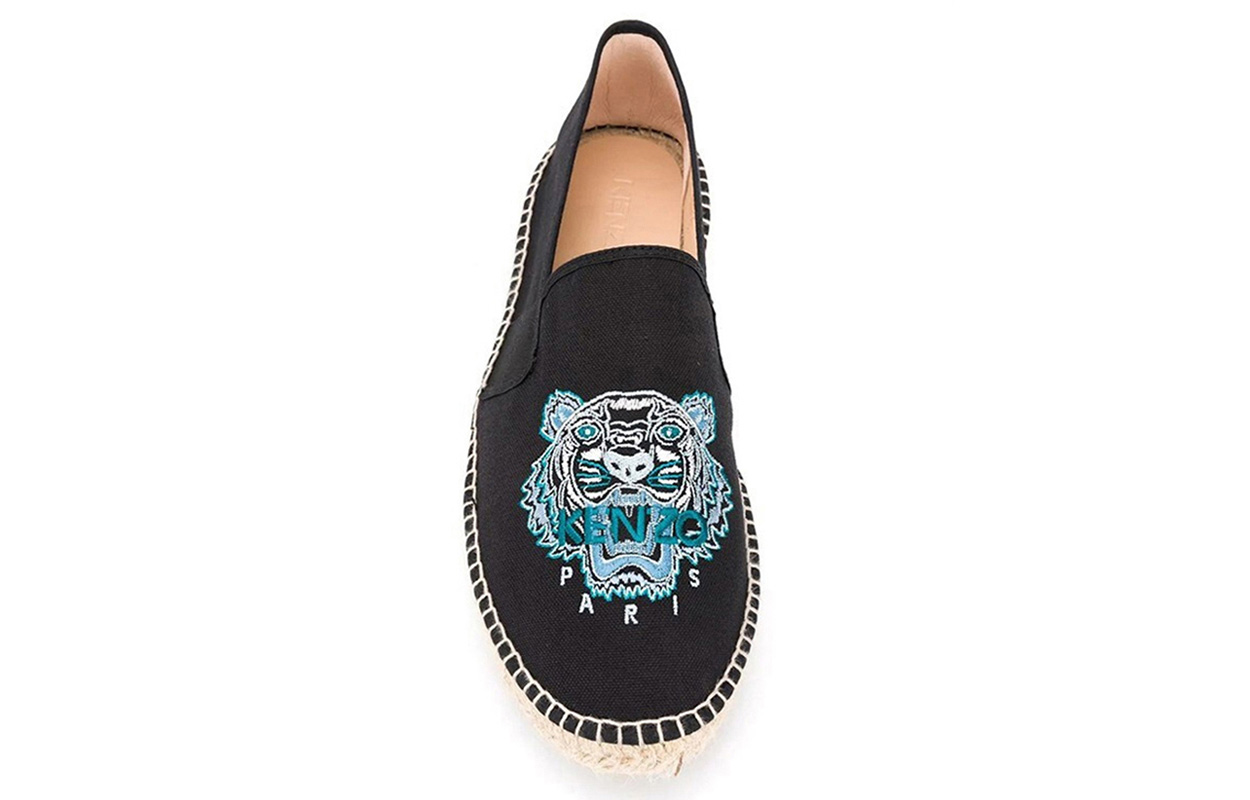 (W) Kenzo Fabric Embroidered Tiger Black 'Simple Casual Flats' 圖 5