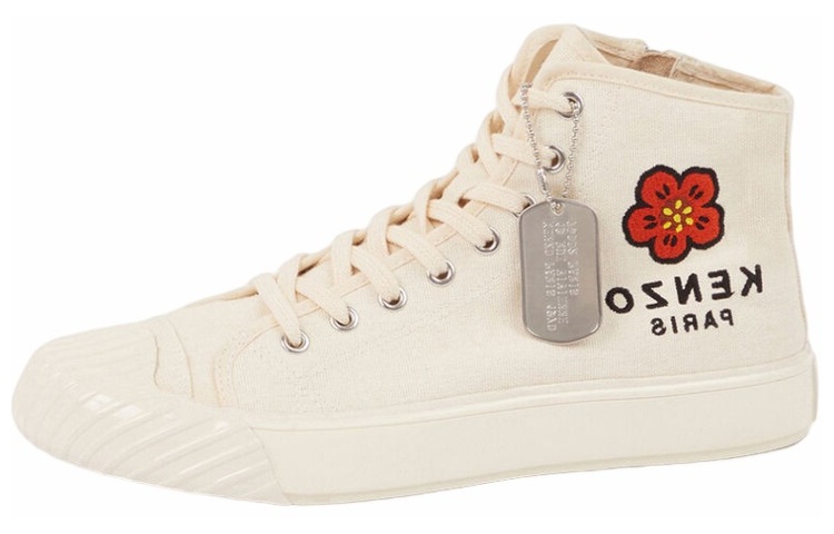 (Women) Kenzo Fabric Mid-Top Lace-Up Sneakers 'Cream' FC62SN020F73-04