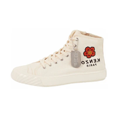 (W) Kenzo Fabric Mid-Top Lace-Up Sneakers 'Cream'