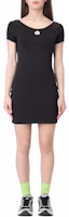 Shop (W) KENZO 花卉圓領短袖迷你連衣裙 女士 黑色 FE52RO7454SW-99J
