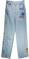 (Women) KENZO Floral Print Zipper Jeans Women’s Light Blue 2DP2226B4-DT (Women) KENZO Floral Print Zipper Jeans Women’s Light Blue 2DP2226B4-DT