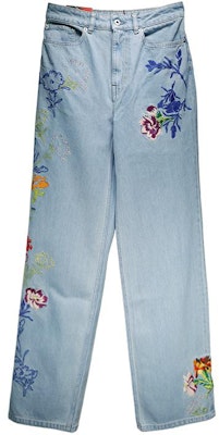 (Women) KENZO Floral Print Zipper Jeans Women’s Light Blue 2DP2226B4-DT Order (Women) KENZO Floral Print Zipper Jeans Women’s Light Blue 2DP2226B4-DT