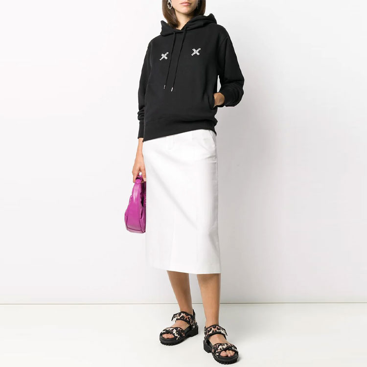 Shop (W) KENZO FW20 Hoodie Hitam Lengan Panjang Relaxed Fit Sweater FA62SW8704MS-99