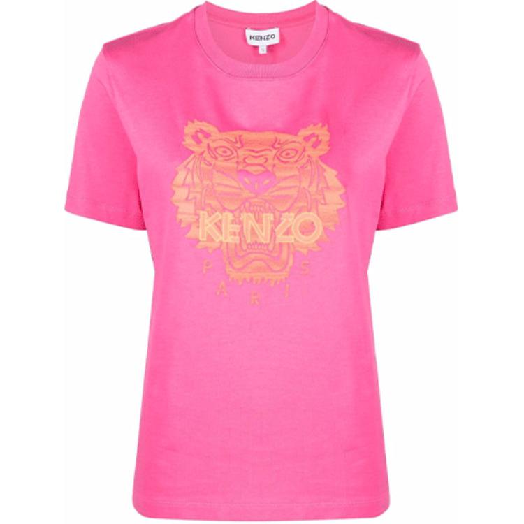 (Women) KENZO FW21  Pink Tiger Print Crew Neck T-Shirt FB62TS9124SO-29