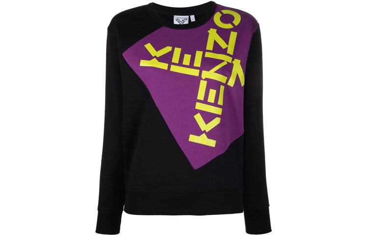 (Women) Kenzo FW21 Black Crewneck Sweatshirt with Front Cross Logo Print FB62SW6344MS-99 圖 2
