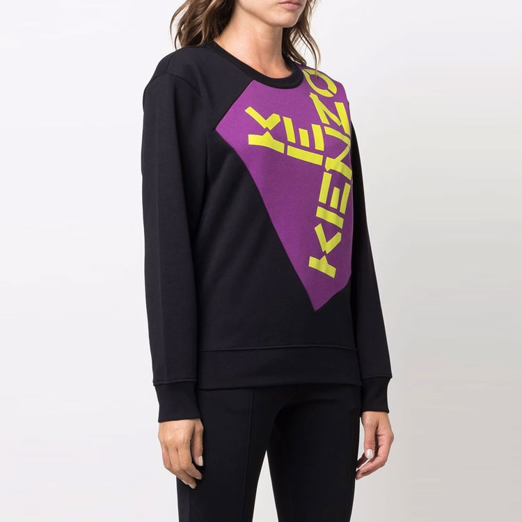 (Women) Kenzo FW21 Black Crewneck Sweatshirt with Front Cross Logo Print FB62SW6344MS-99 圖 4