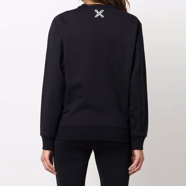 (Women) Kenzo FW21 Black Crewneck Sweatshirt with Front Cross Logo Print FB62SW6344MS-99 圖 5