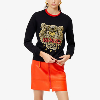 (W) Kenzo 2021秋冬黑色刺绣虎头圆领卫衣 F952SW7054X7-99 Sizing (W) Kenzo 2021秋冬黑色刺绣虎头圆领卫衣 F952SW7054X7-99