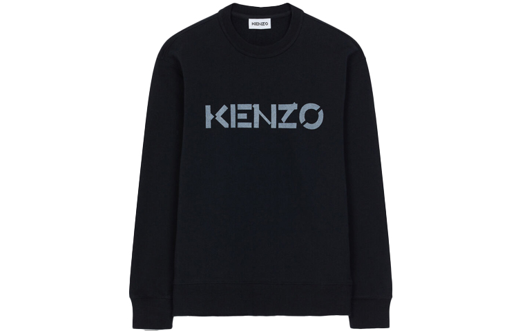 (Women) KENZO FW21 Black Logo Print Crewneck Long Sleeve Sweatshirt. FB62SW8214ML-99