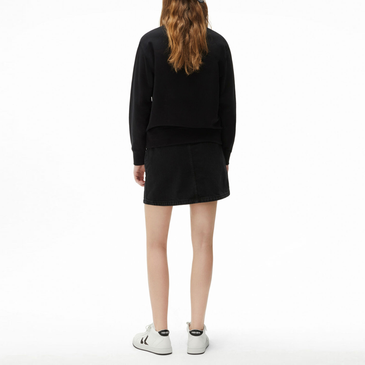 Shop (W) KENZO FW21 黑色Logo印花長袖圓領衛衣。 FB62SW8214ML-99