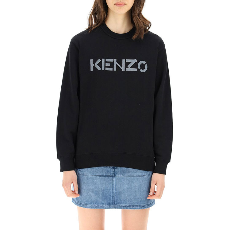 Purchase (W) KENZO FW21 黑色Logo印花長袖圓領衛衣。 FB62SW8214ML-99