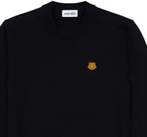 Sizing (W) Kenzo FW21 黑色美麗諾羊毛虎頭刺繡圓領毛衣 FB62PU6423TA-99