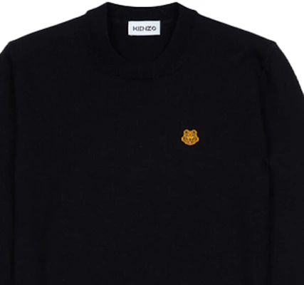 (Women) Kenzo FW21 Black Merino Wool Crewneck Sweater with Tiger Embroidery FB62PU6423TA-99 Sizing (Women) Kenzo FW21 Black Merino Wool Crewneck Sweater with Tiger Embroidery FB62PU6423TA-99