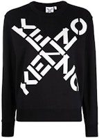 (Women) KENZO FW21 Black Pullover Sweater with Large Logo Design. FB62SW8304MS-99 (Women) KENZO FW21 Black Pullover Sweater with Large Logo Design. FB62SW8304MS-99