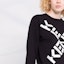 Sizing (W) KENZO FW21 Sweter Hitam Pullover dengan Desain Logo Besar. FB62SW8304MS-99