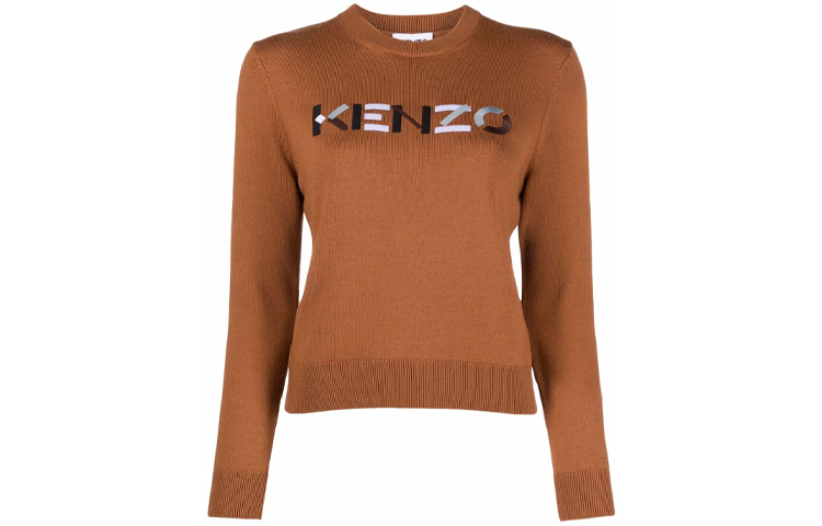 Order (W) KENZO FW21 Sweater Rajut Wool Coklat dengan Logo Bordir. FB62PU6393LA-15