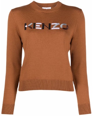 (W) KENZO FW21 Sweater Rajut Wool Coklat dengan Logo Bordir. FB62PU6393LA-15 Order (W) KENZO FW21 Sweater Rajut Wool Coklat dengan Logo Bordir. FB62PU6393LA-15