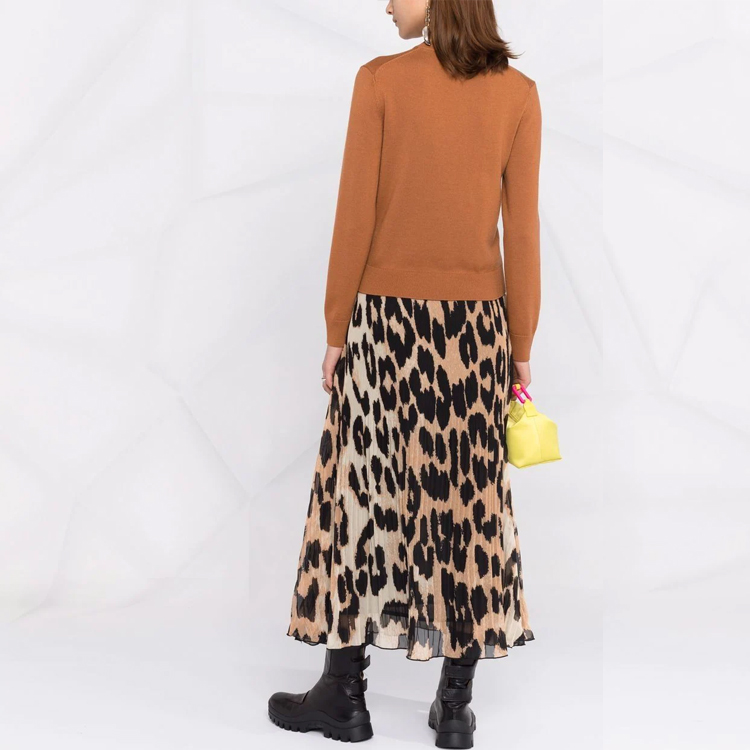 Shop (W) KENZO FW21 Sweater Rajut Wool Coklat dengan Logo Bordir. FB62PU6393LA-15