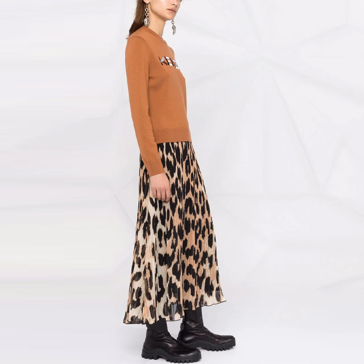 Purchase (W) KENZO FW21 Sweater Rajut Wool Coklat dengan Logo Bordir. FB62PU6393LA-15