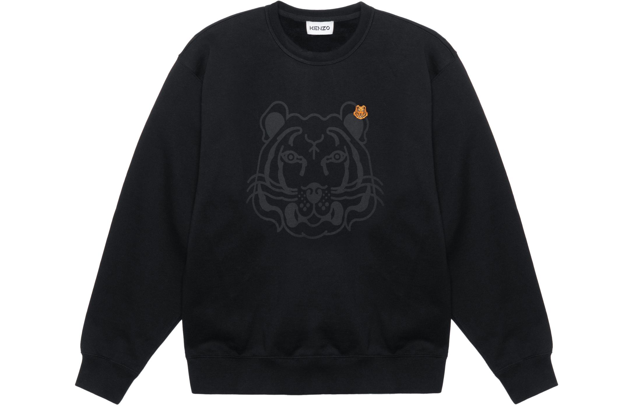 (Women) KENZO FW21 K-Tiger Embroidered Crewneck Sweatshirt Black. FB62SW8314MO-99