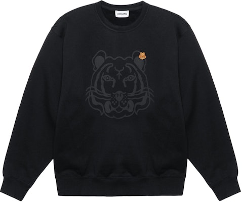 (W) KENZO FW21 K-Tiger 刺繡虎頭黑色長袖圓領衛衣 FB62SW8314MO-99 Buy (W) KENZO FW21 K-Tiger 刺繡虎頭黑色長袖圓領衛衣 FB62SW8314MO-99