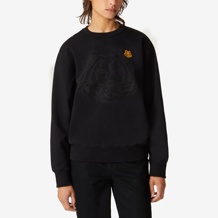 Details for (W) KENZO FW21 K-Tiger 刺繡虎頭黑色長袖圓領衛衣 FB62SW8314MO-99