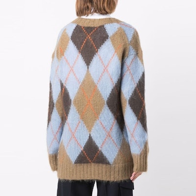 (W) KENZO FW21 오버사이즈 울 니트 가디건 재킷 - 블루 FB62CA6103CC-62 Shop (W) KENZO FW21 오버사이즈 울 니트 가디건 재킷 - 블루 FB62CA6103CC-62