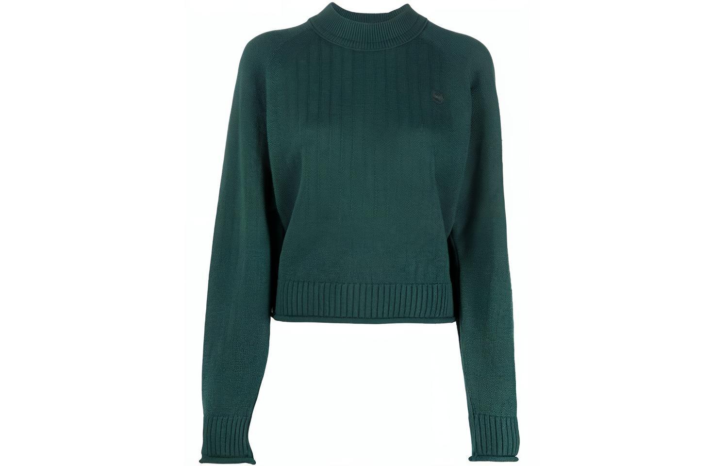 (Women) KENZO FW21 Ribbed Wool Crewneck Sweater Green. FB62PU6313TB-53