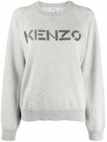 (Women) KENZO FW21 Slim Fit Logo Wool Knit Pullover Sweater Grey. FB62PU6333LB-93 (Women) KENZO FW21 Slim Fit Logo Wool Knit Pullover Sweater Grey. FB62PU6333LB-93