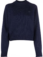 (Women) KENZO FW21 Solid Logo Crewneck Wool Knit Sweater Blue FB62PU6313TB-79 (Women) KENZO FW21 Solid Logo Crewneck Wool Knit Sweater Blue FB62PU6313TB-79
