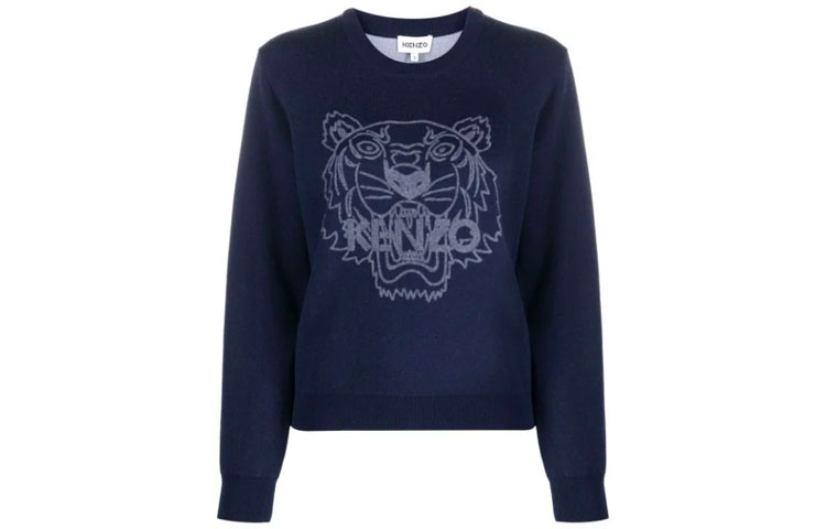 (Women) KENZO FW21 Tiger Embroidered Knit Sweatshirt Navy Blue. FB62PU6453XA-79 圖 2