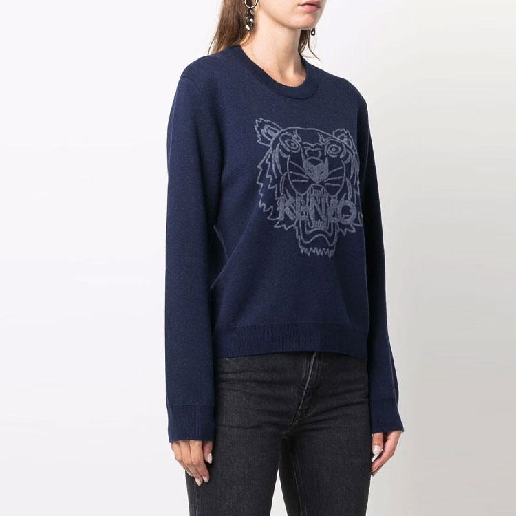 (Women) KENZO FW21 Tiger Embroidered Knit Sweatshirt Navy Blue. FB62PU6453XA-79 圖 5