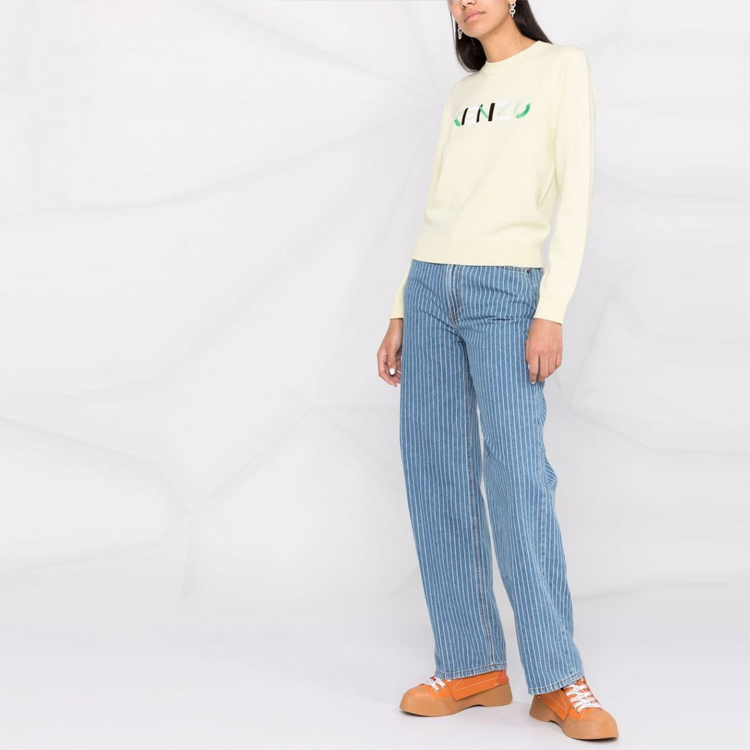 (Women) KENZO FW21 Yellow Wool Sweater with Embroidered Letter Logo. FB62PU6393LA-38 圖 4