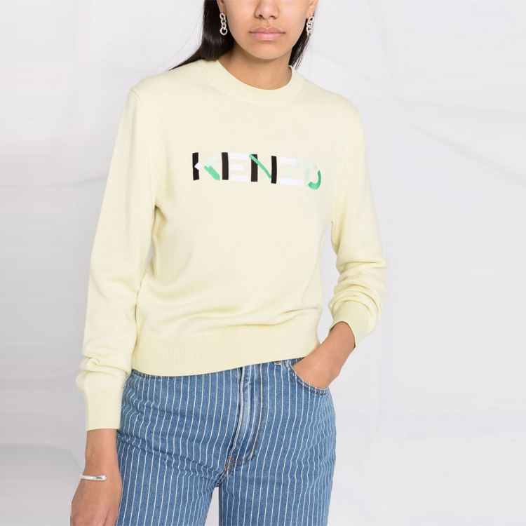 (Women) KENZO FW21 Yellow Wool Sweater with Embroidered Letter Logo. FB62PU6393LA-38 圖 6